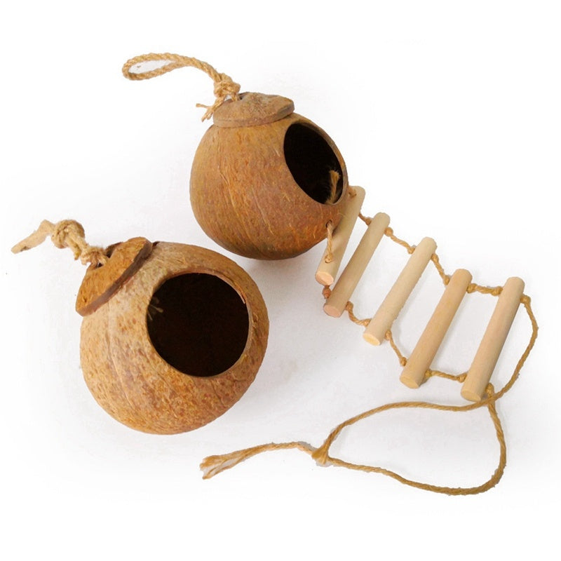 Natural coconut shell bird nest