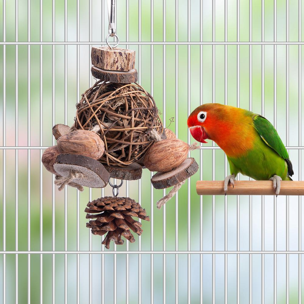 Fruit Wood Parrot Toy Bird Supplies